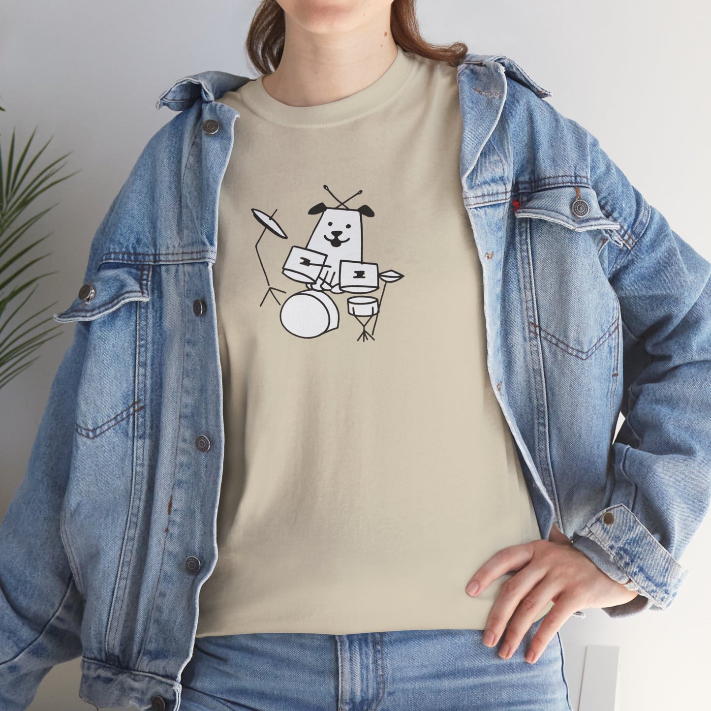 Doggie Drummer Unisex Heavy Cotton Tee