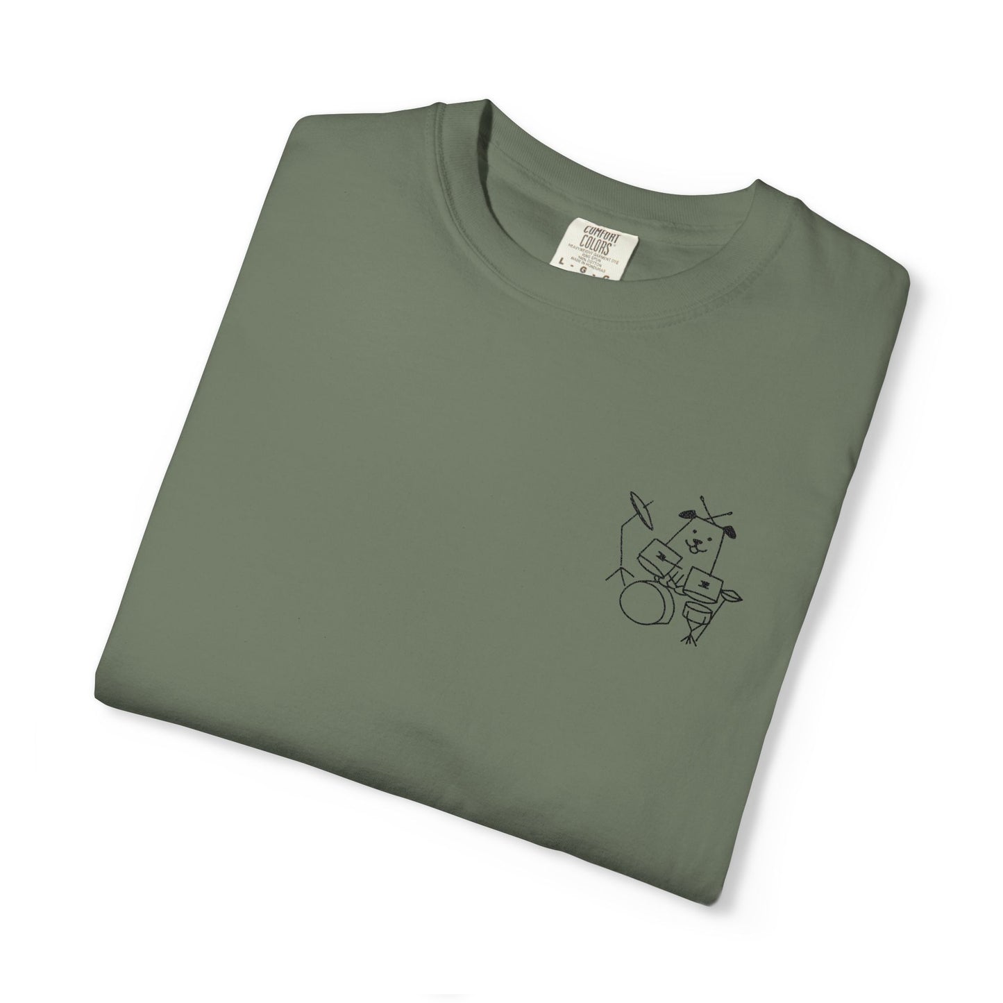 Dog Drummer Embroidered Tee