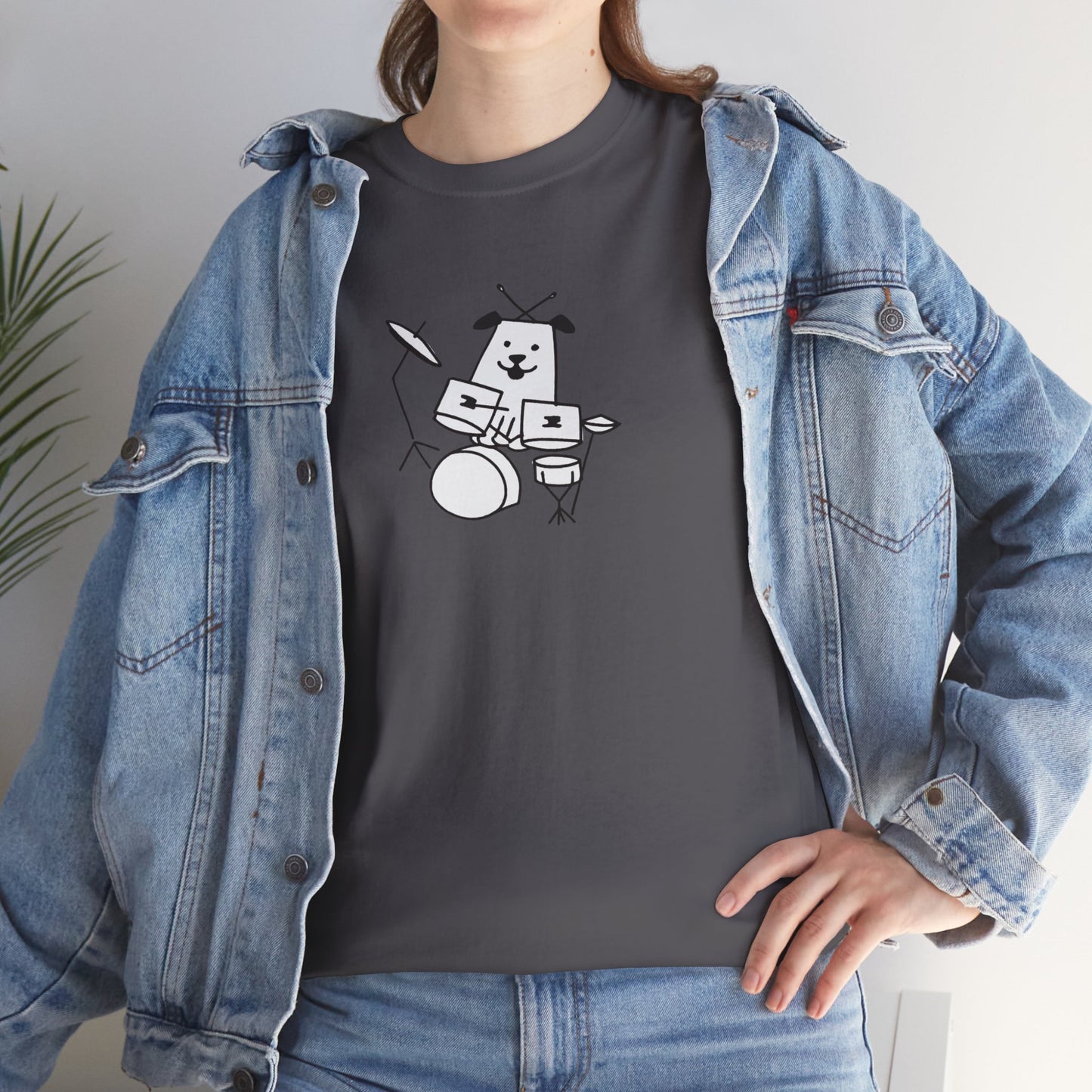 Doggie Drummer Unisex Heavy Cotton Tee