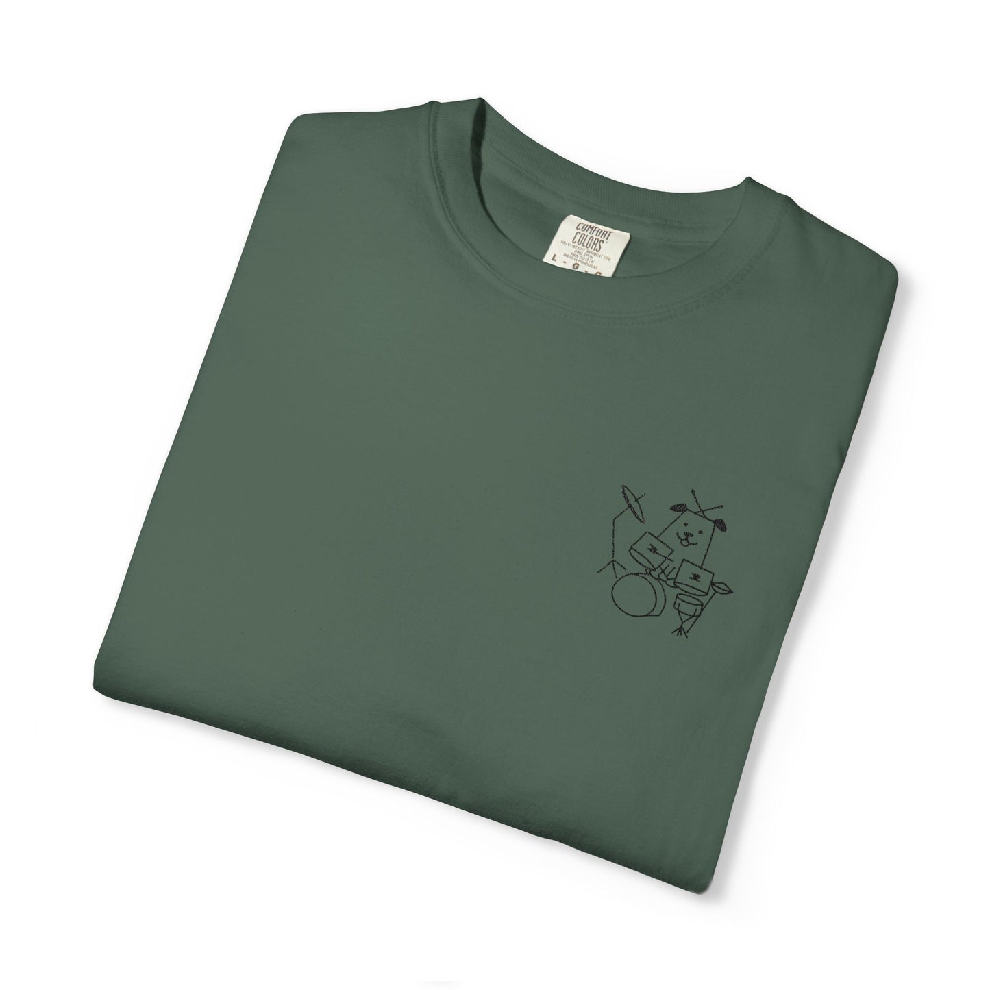 Dog Drummer Embroidered Tee