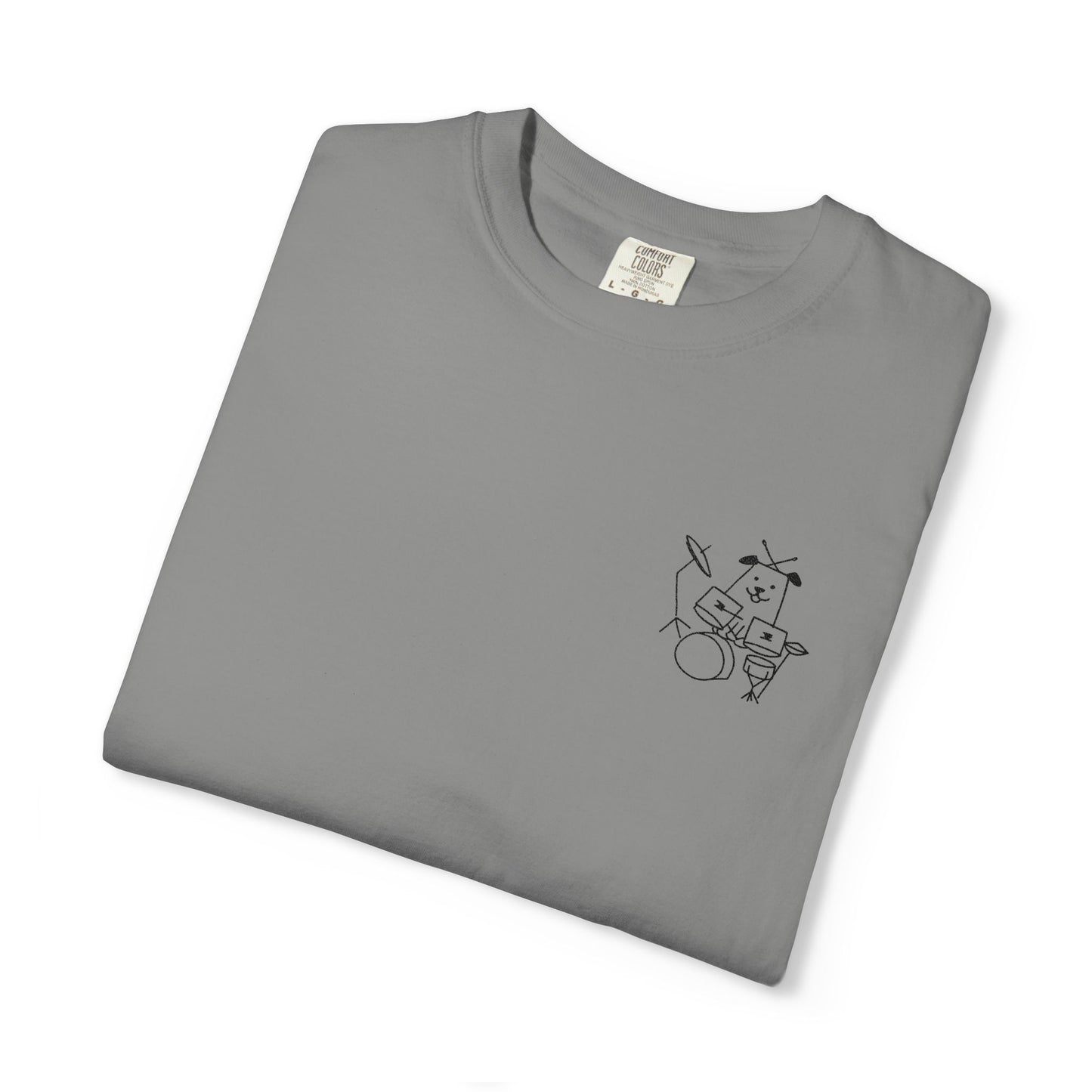 Dog Drummer Embroidered Tee