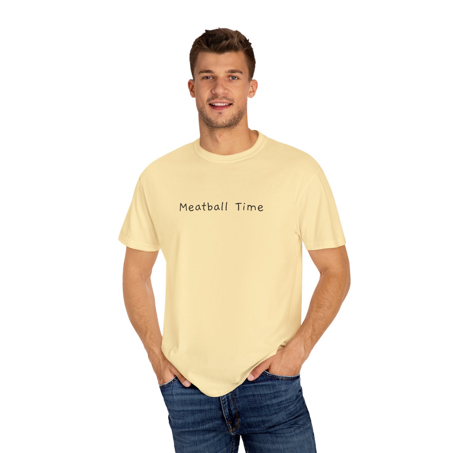 Meatball Time T-Shirt - Unisex Garment-Dyed Tee, Funny Foodie Apparel, Casual Gift, Summer Style, Cooking Lover's Shirt