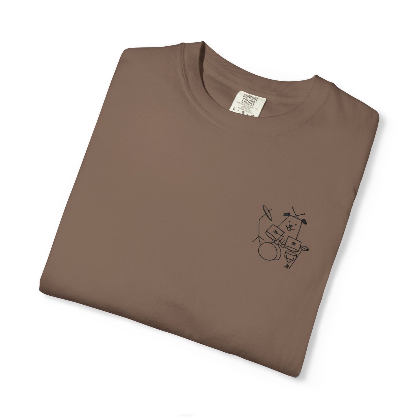 Dog Drummer Embroidered Tee