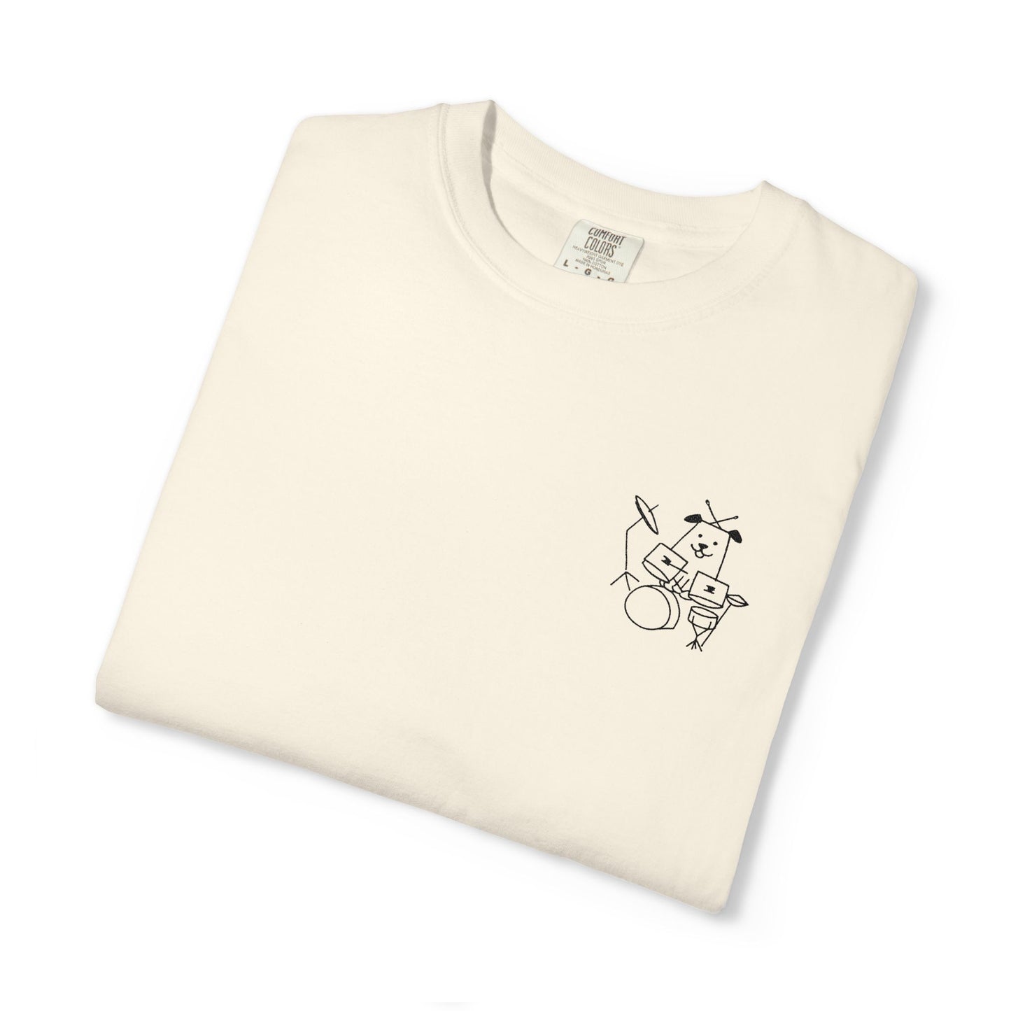 Dog Drummer Embroidered Tee
