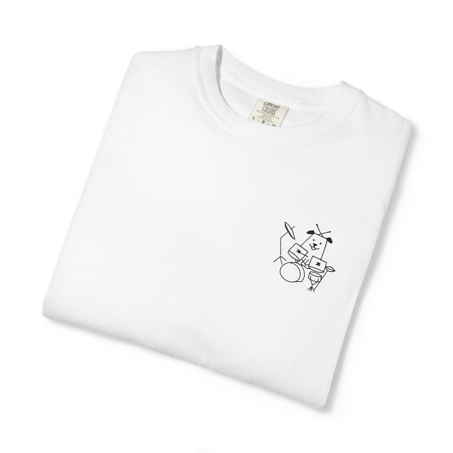 Dog Drummer Embroidered Tee
