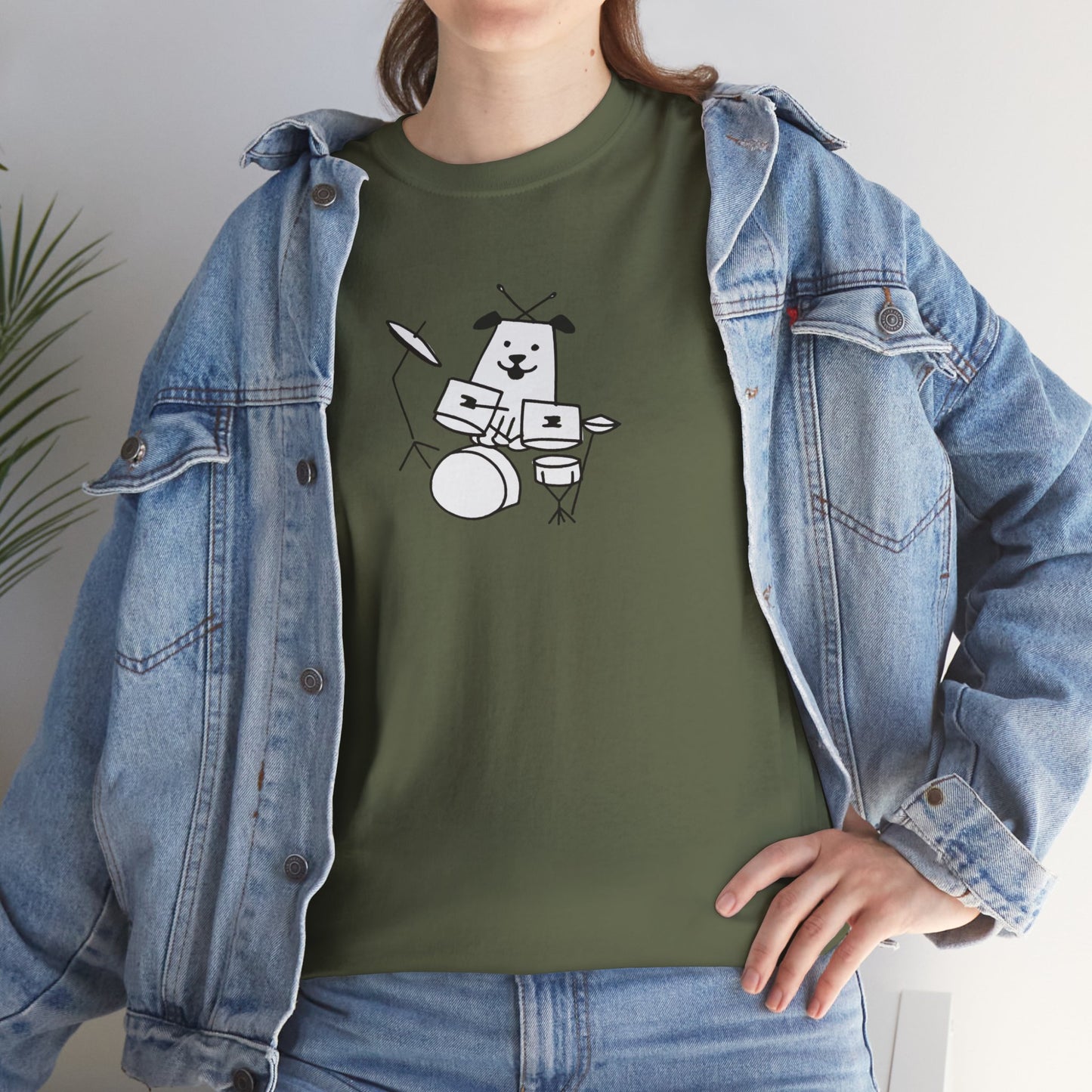 Doggie Drummer Unisex Heavy Cotton Tee