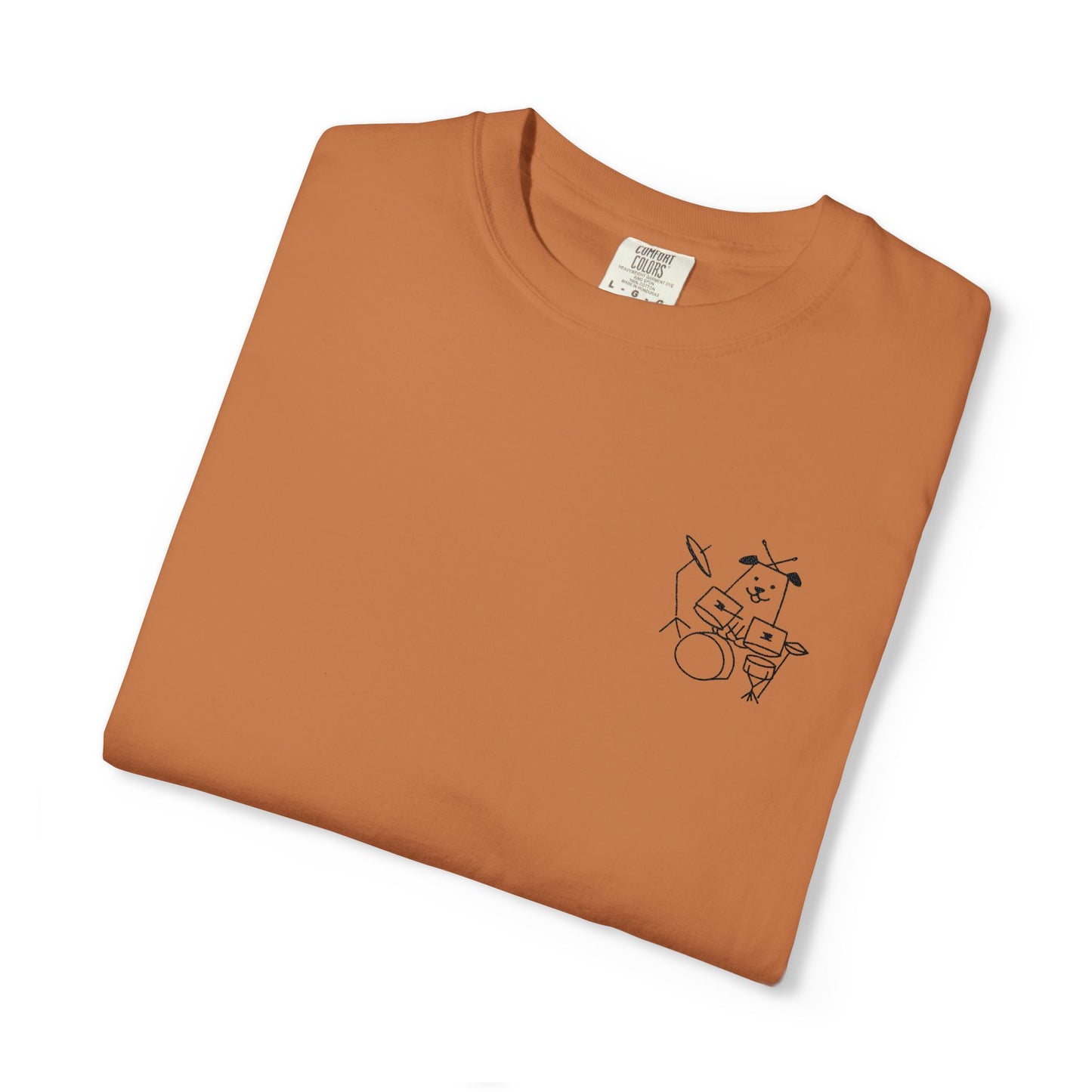 Dog Drummer Embroidered Tee