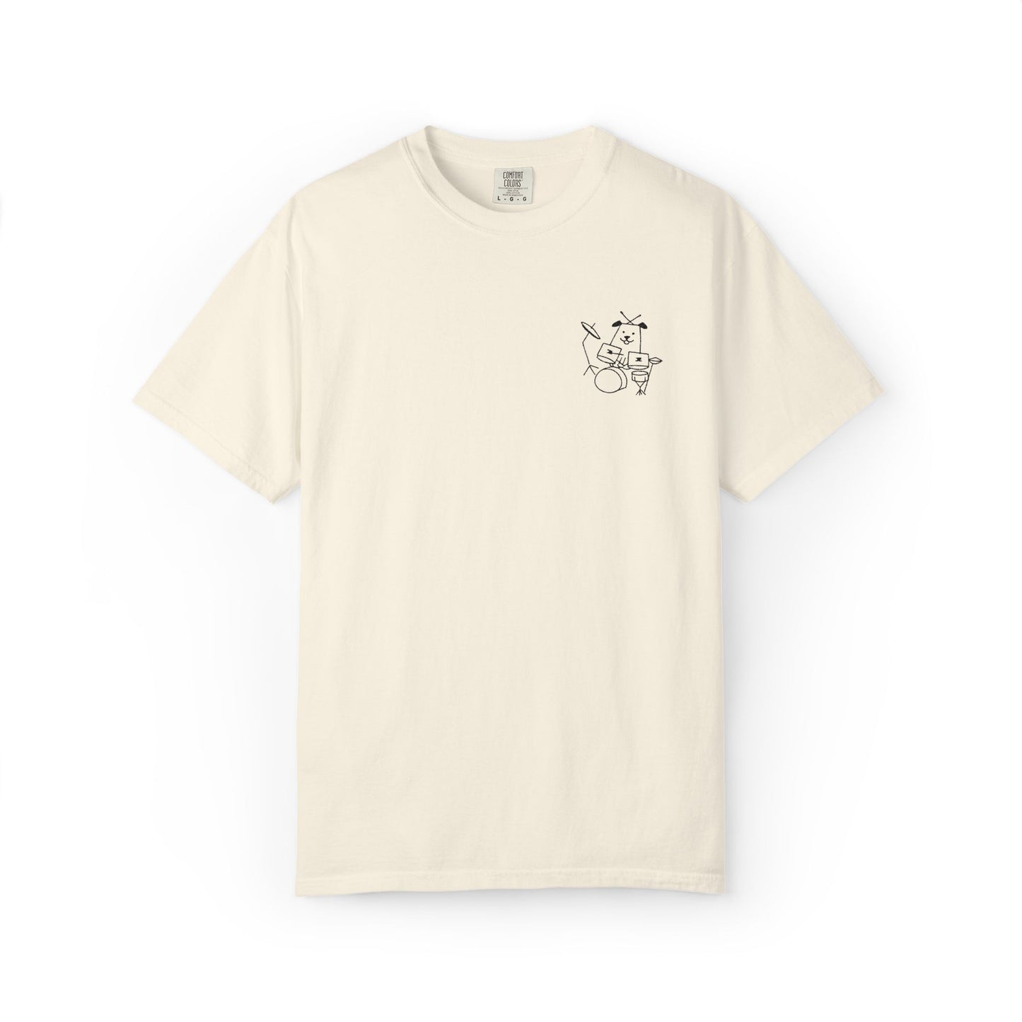 Dog Drummer Embroidered Tee