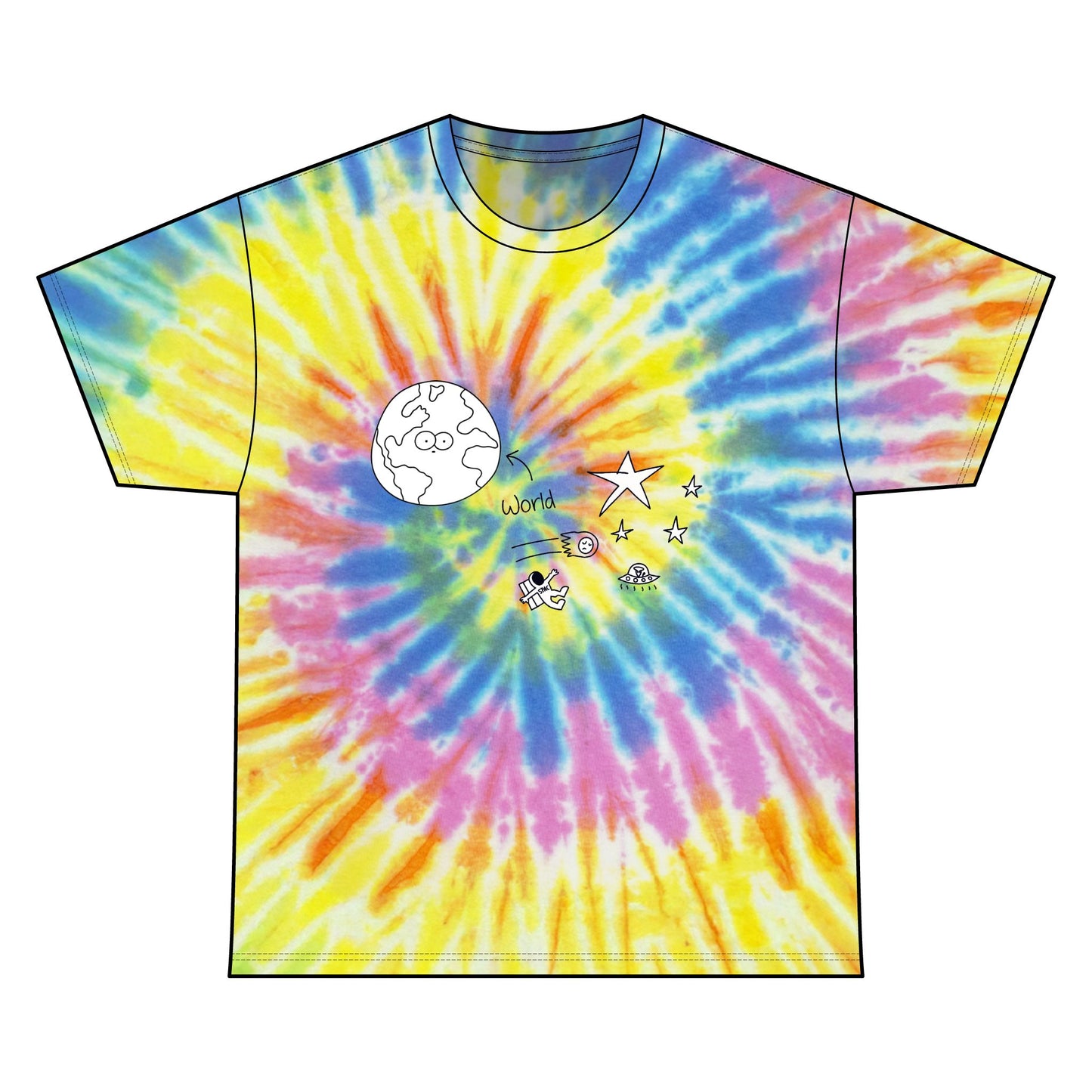 Tie Dye Space Fellas T Shirt