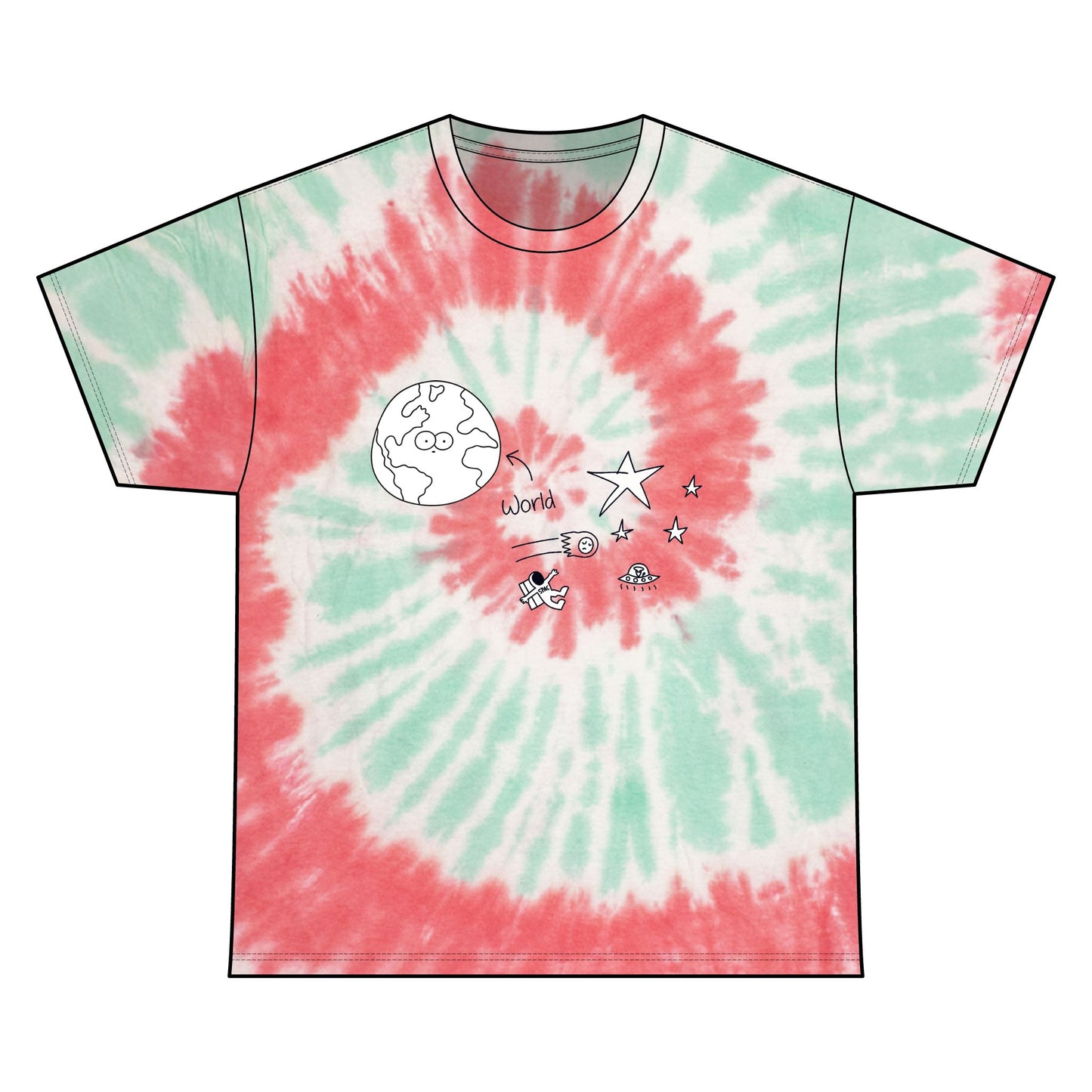 Tie Dye Space Fellas T Shirt