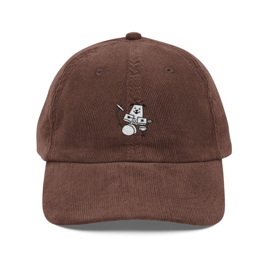 Vintage Dog Drummer Corduroy Hat