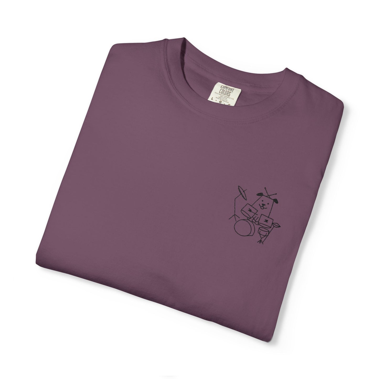 Dog Drummer Embroidered Tee