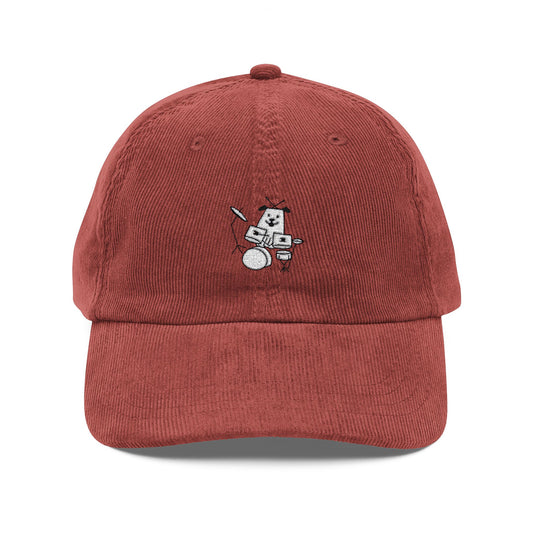 Vintage Dog Drummer Corduroy Hat